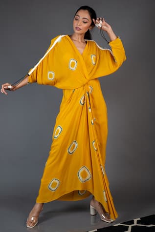 Printed Draped Dress 