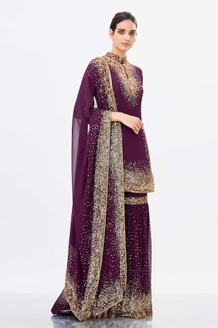 Embroidered Kurta Sharara Set 