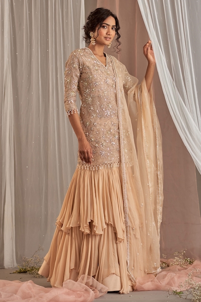 Shop Beige designer Lehengas for Women Online