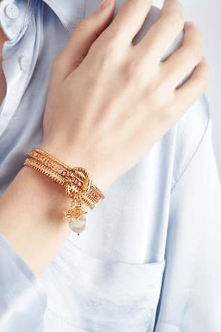 Myriad Bead Drop Pendant Cuff 