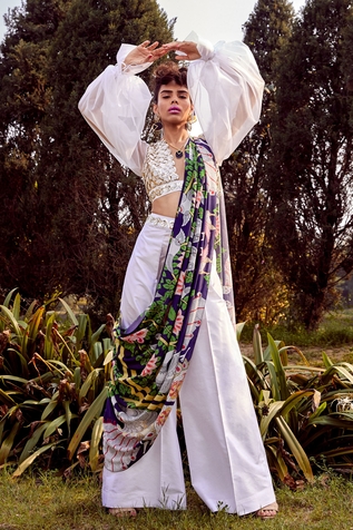 Limerick by Abirr N' Nanki Pre-Draped Pant Saree with Blouse