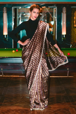 Pranay Baidya  Striped Saree