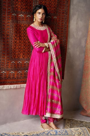Handloom Chanderi Anarkali Set 