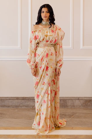 Paulmi and Harsh Pre-Draped Saree with Blouse