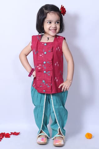 Pankhuri By Priyanka Cotton Kurta & Tulip Pant Set 