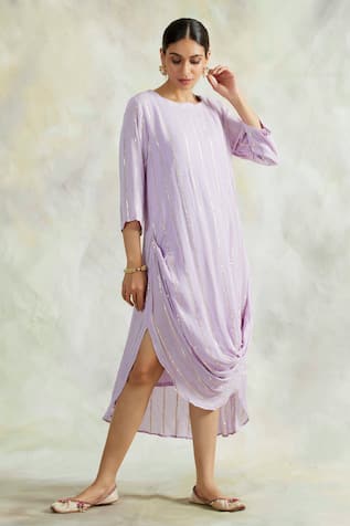 Striped Cowl Dress 
