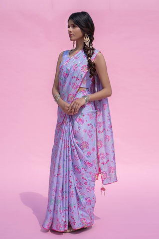Pita Nila Printed Saree with Blouse