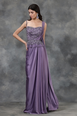 Pooja Peshoria Embellished Saree Gown