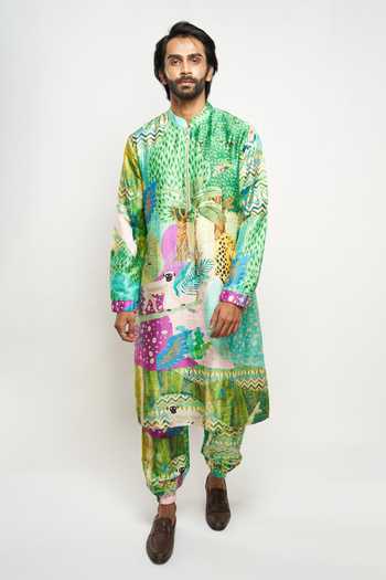 PS Men By Payal Singhal Printed Kurta & Jogger Pant Set 