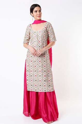 Payal Singhal Embroidered Kurta Skirt Set