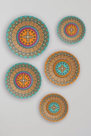 Meditative Mandala Decorative Wall Plates Set of 5 