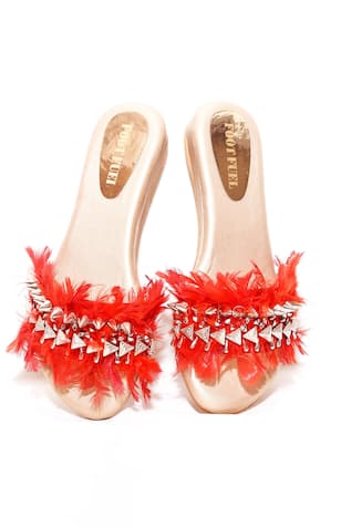 Feather Embellished Heels 