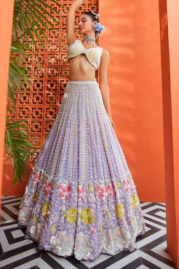 Riantas Daisy Floral Embroidered Bridal Lehenga Set 