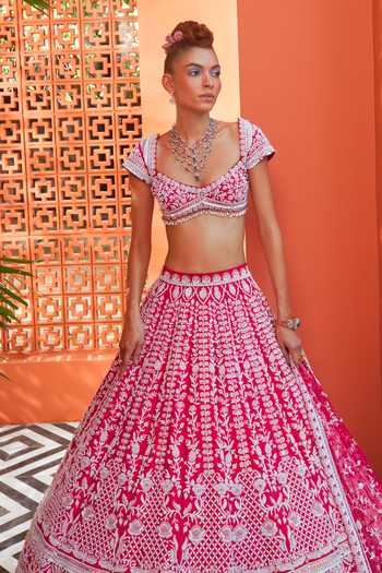 Riantas Primrose Floral Embroidered Bridal Lehenga Set 