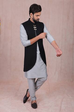 kurta with long coat