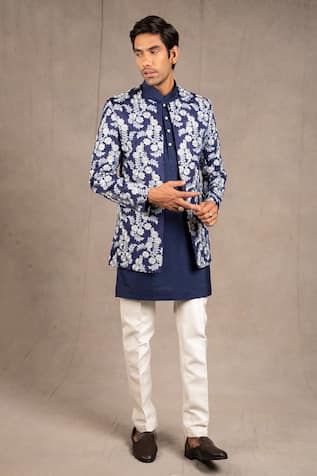 Floral Embroidered Jacket & Kurta Set For Kids