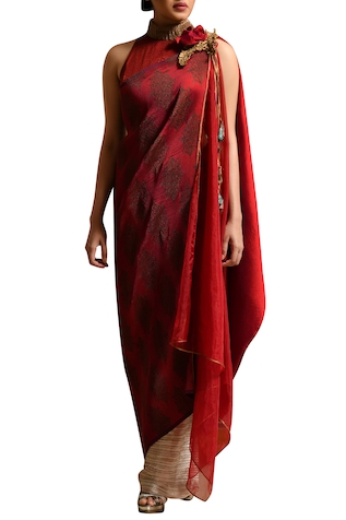 Kiran Uttam Ghosh Printed Drape & Skirt Set