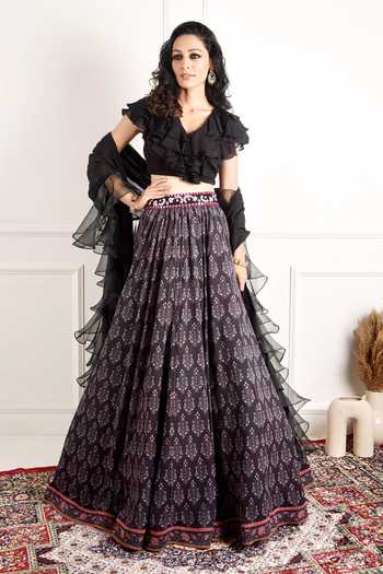 Rashika Sharma Imaara Damask Print Lehenga Set 