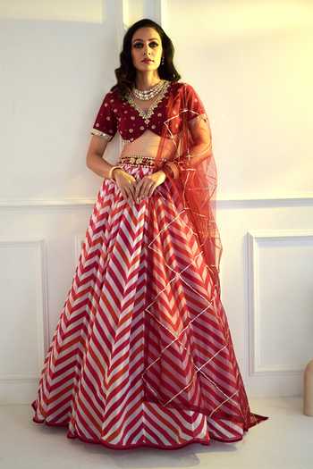 Rashika Sharma Myrah Chevron Print Lehenga Set 