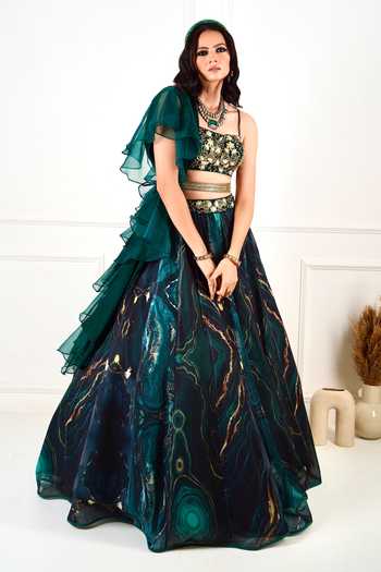 Rashika Sharma Meesha Marble Print Lehenga Set 