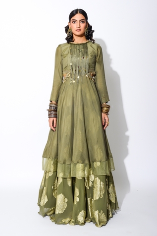 Rishi & Vibhuti Side Cutout Anarkali & Lehenga Set