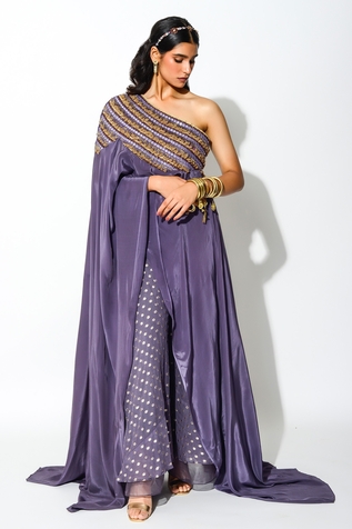 Rishi & Vibhuti One Shoulder Cape & Pant Set