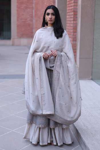 Safaa Al-Saboor Anarkali Gharara Set 