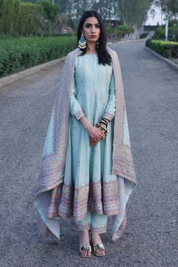 Safaa Aab Vegan Silk Anarkali Set 