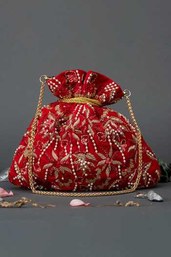 Eena Embellished Velvet Potli Bag 