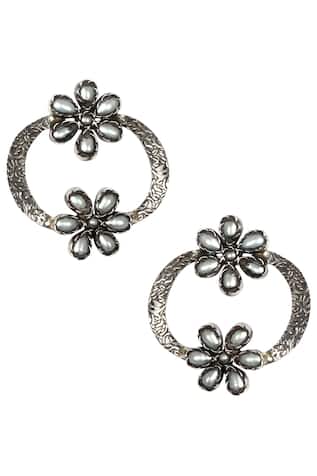 Handmade Floral Bead Stud Earrings 