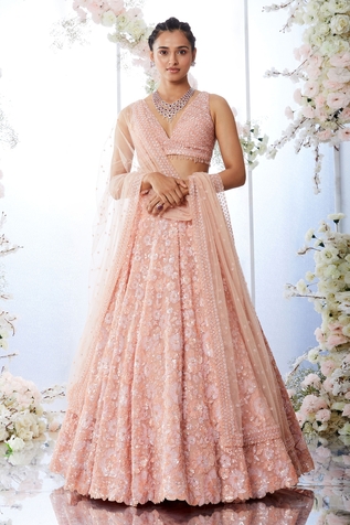 Seema Gujral Floral Sequin Embroidered Lehenga Set