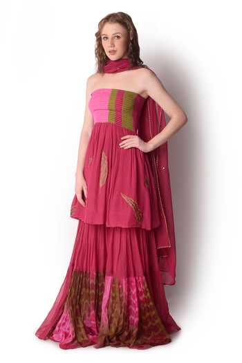 Shwetanga Embroidered Peplum Sharara Set 