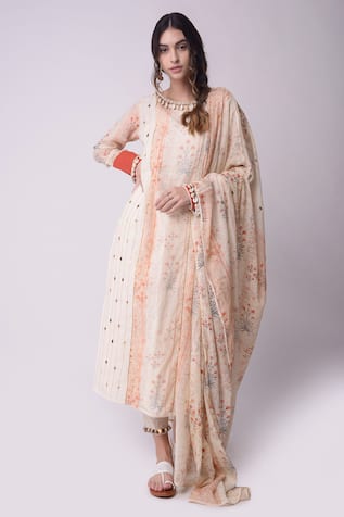 Shwetanga Organic Cotton Printed Kurta Set 