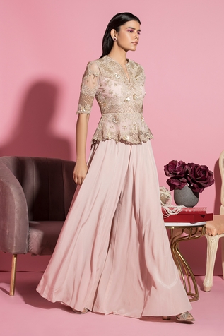 Sanya Gulati Embroidered Jacket & Palazzo Set