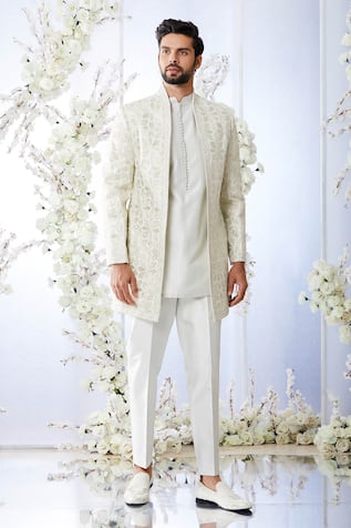 Gota Work Front Open Sherwani Set 