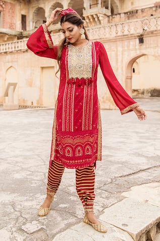Chikankari Kurta Set For Kids