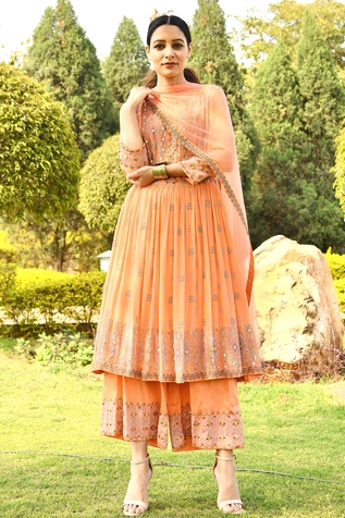 Surbhi Gupta Embroidered Anarkali & Palazzo Set