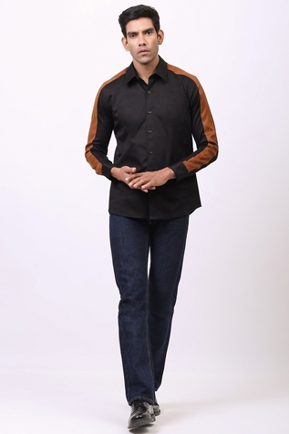 Cosa Nostraa Contrast Panelled Shirt
