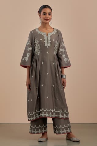 Chanderi Silk Embroidered Kurta 