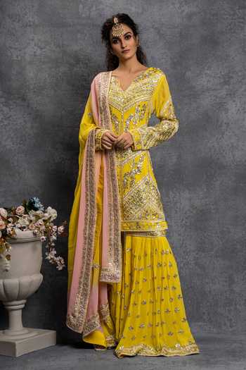 SHIAN Gota Embroidered Kurta Gharara Set 