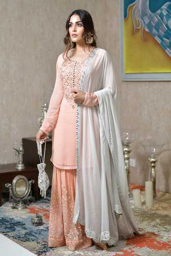 SHIAN Mirror Embroidered Sharara Set 