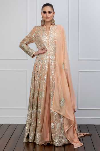 SHIAN Gota Embroidered Anarkali Lehenga Set 