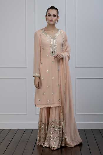 SHIAN Mirror Embroidered Gharara Set 