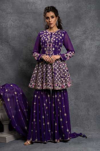 SHIAN Embroidered Kurta & Sharara Set 