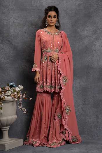 SHIAN Hand Embellished Kurta & Gharara Set 