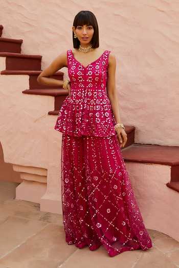 SHIAN Embroidered Kurta & Sharara Set 