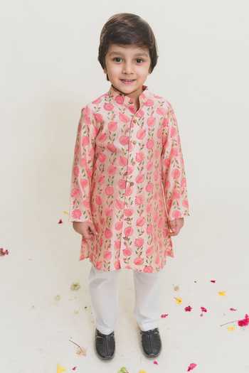 MR Brat Printed Chanderi Kurta & Pant Set 