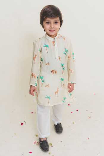 MR Brat Animal Print Kurta & Pant Set 