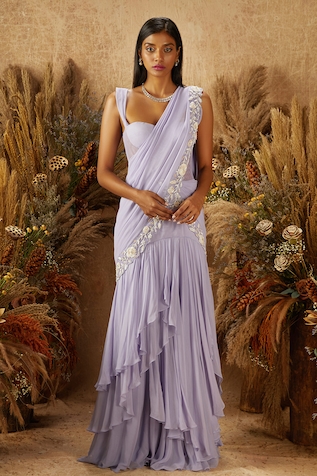 Shloka Khialani Layered Corset Saree Gown