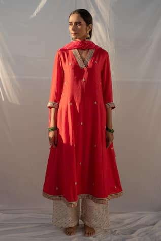 Apeksha Jain Label Gota Work Kurta Palazzo Set 